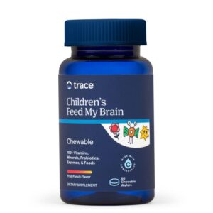 Feed My Brain Trace Minerals – vitaminų kompleksas vaikams, 60 kramtomų tablečių vaisių skonio pakuotė