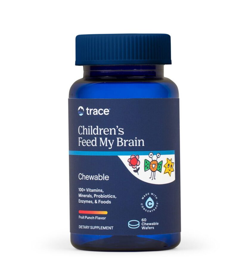 Feed My Brain Trace Minerals – vitaminų kompleksas vaikams, 60 kramtomų tablečių vaisių skonio pakuotė