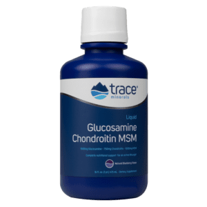 Gliukozaminas-skystas.png Skystas gliukozaminas Chondroitinas MSM sąnariams iš Trace Minerals - 437 ml pakuotė