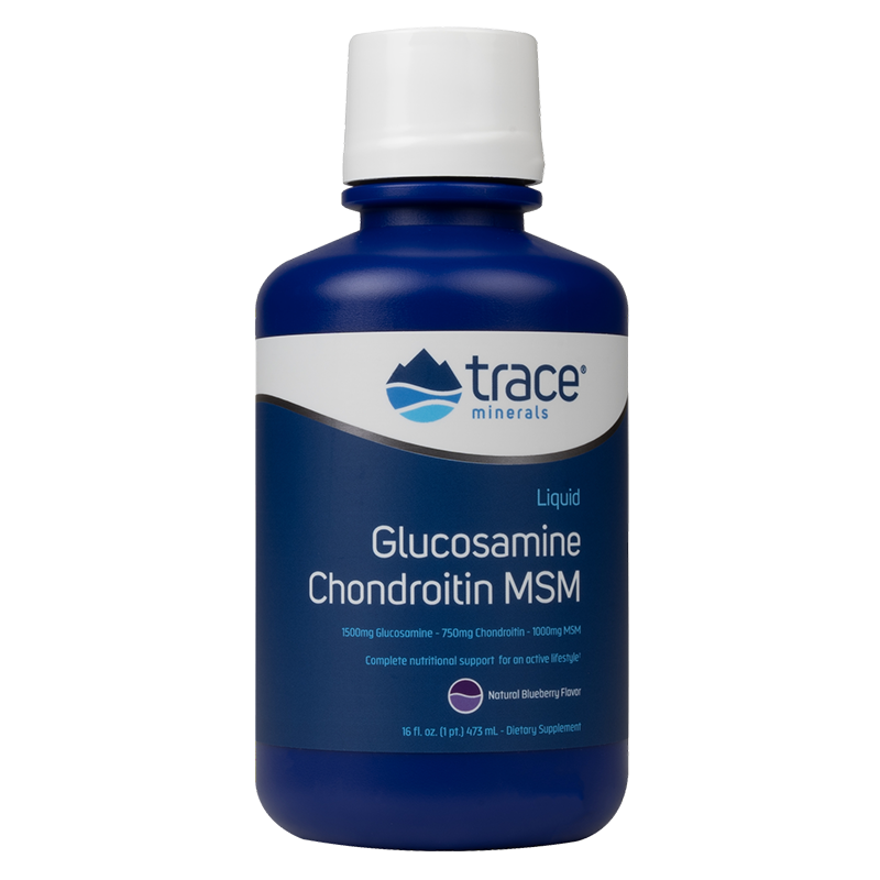 Skystas gliukozaminas Chondroitinas MSM sąnariams iš Trace Minerals - 437 ml pakuotė