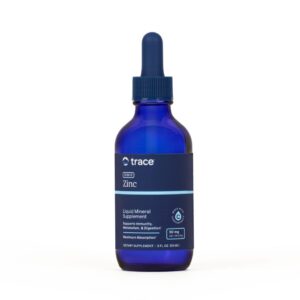 Trace Minerals joninis skystas cinkas – papildas 50 mg mėlyname buteliuke su lašintuvu Trace Minerals joninis skystas cinkas - papildas 50 mg mėlyname buteliuke su lašintuvu