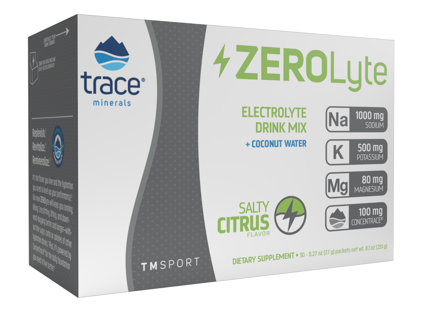 ZeroLyte geriami elektrolitai – citrinos skonio milteliai su magniu, kaliu ir natriu