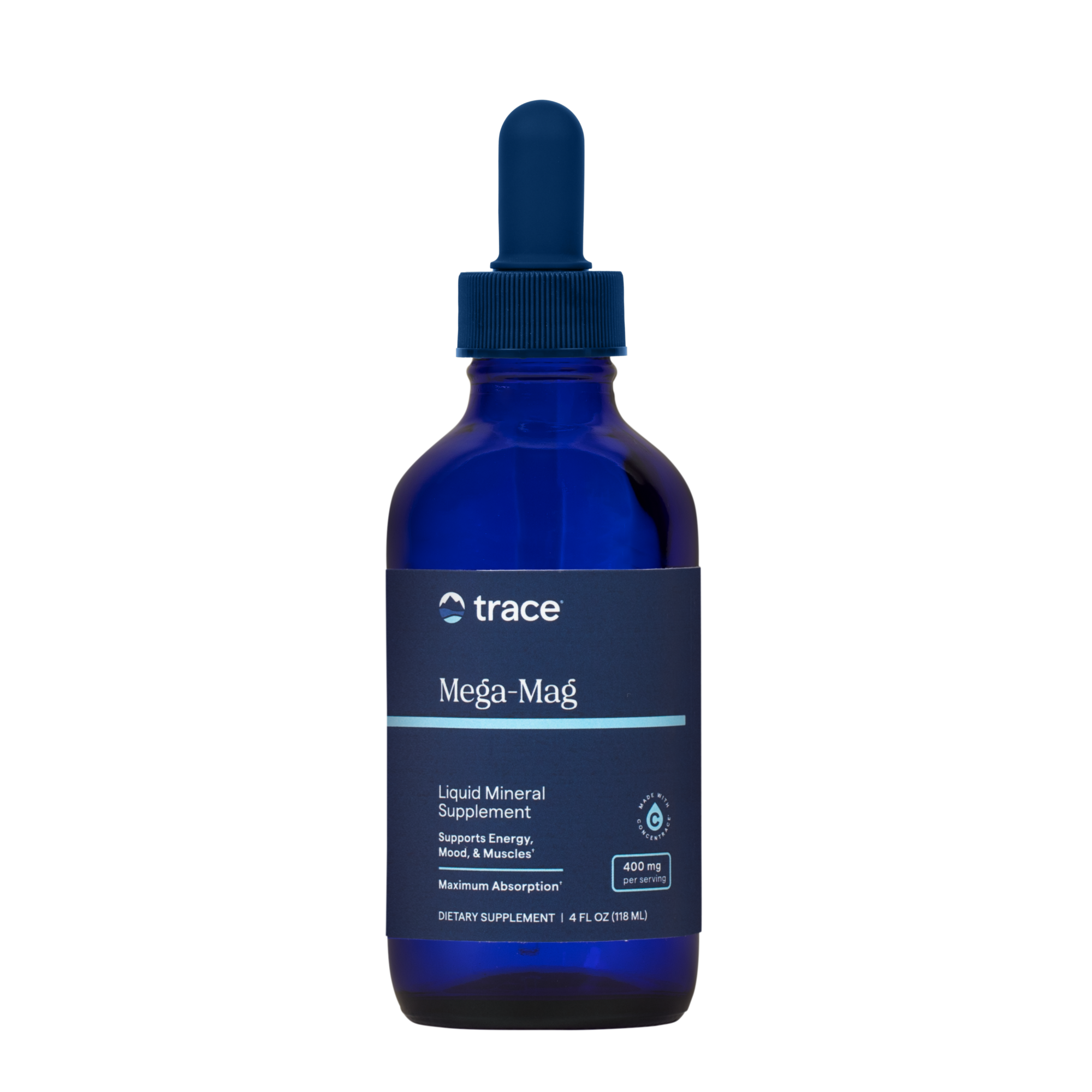Trace Minerals Mega-Mag joninis skystas magnis 400 mg pakuotė